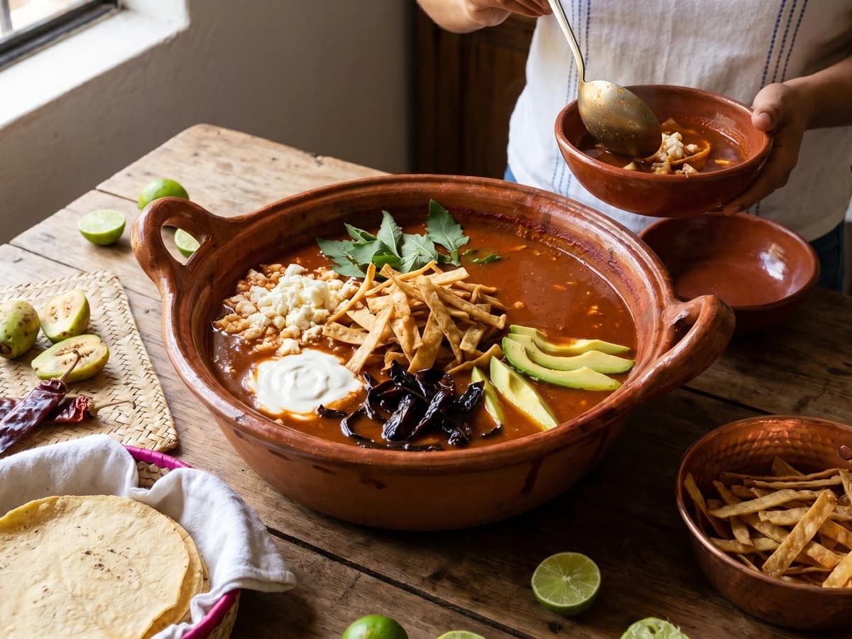 Bajío Sopa de Tortilla with Queso Ranchero - Chef Lupita