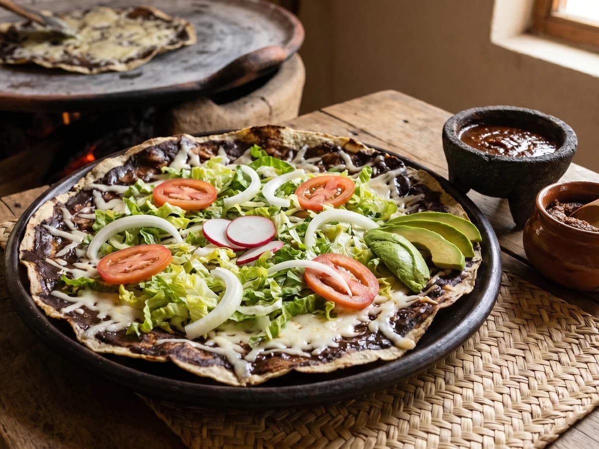 Tlayuda Extendida del Mercado con Asiento y Quesillo - Chef Lupita