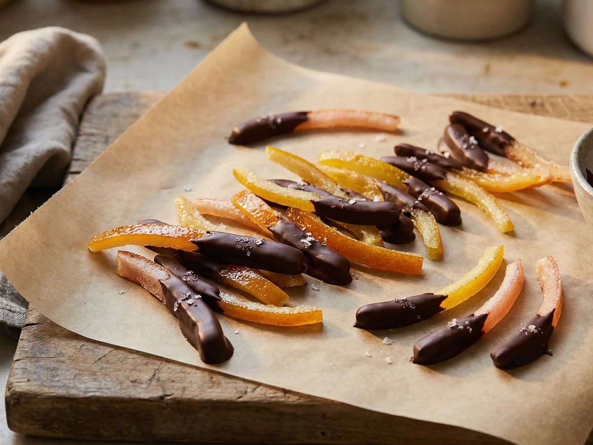 Candied Citrus Peel Dipped in Dark Chocolate - Chef Ally