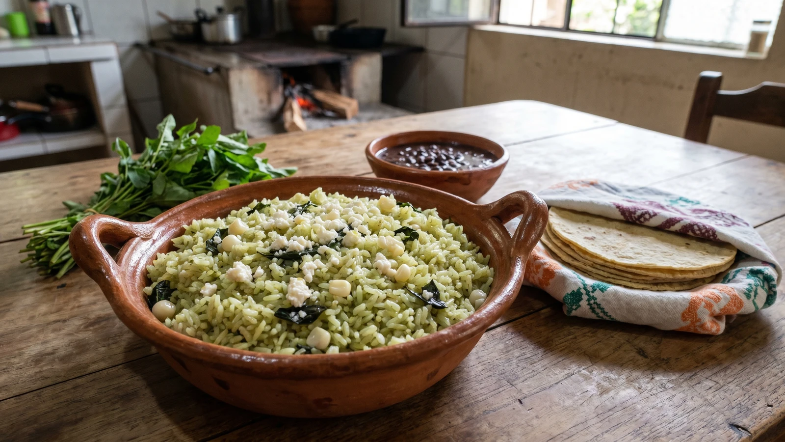 Chiapas Chipilín Rice (Arroz con Chipilín)