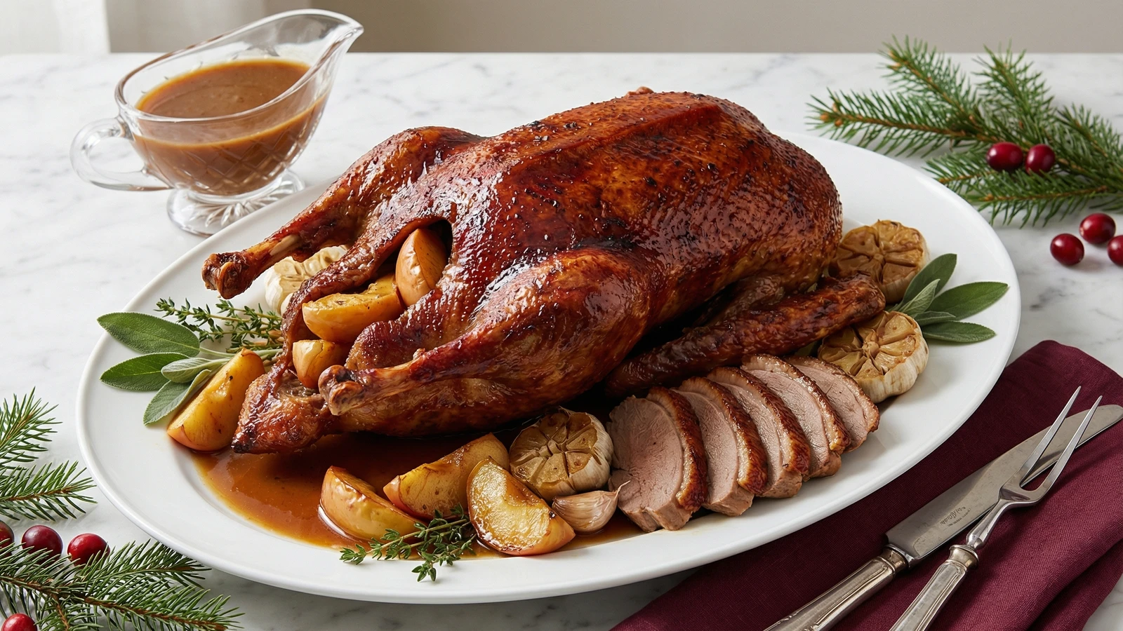 Roast Goose with Apple Stuffing