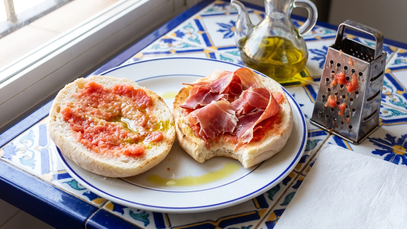 Mollete de Antequera con Tomate y Jamón