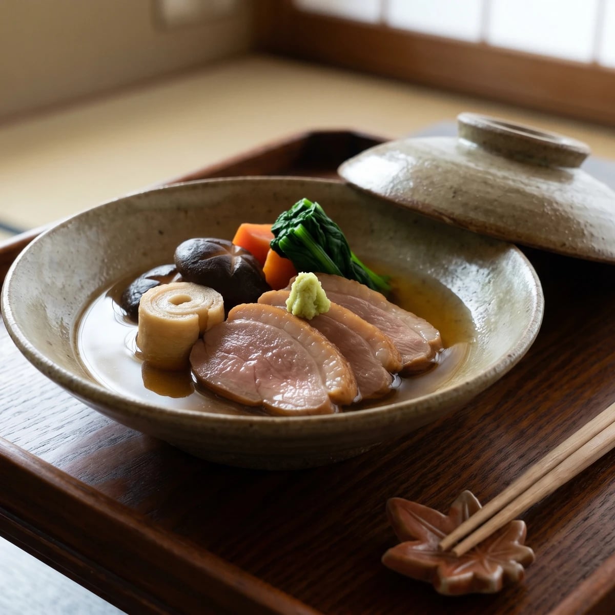 Jibuni (治部煮, Kaga-style simmered poultry)