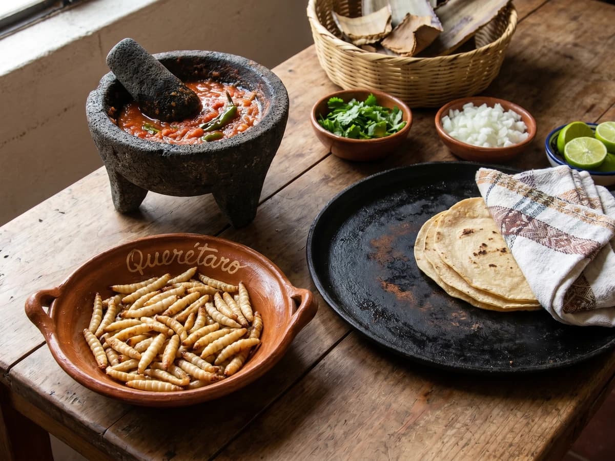 Gusanos Blancos de Maguey al Comal - Chef Lupita