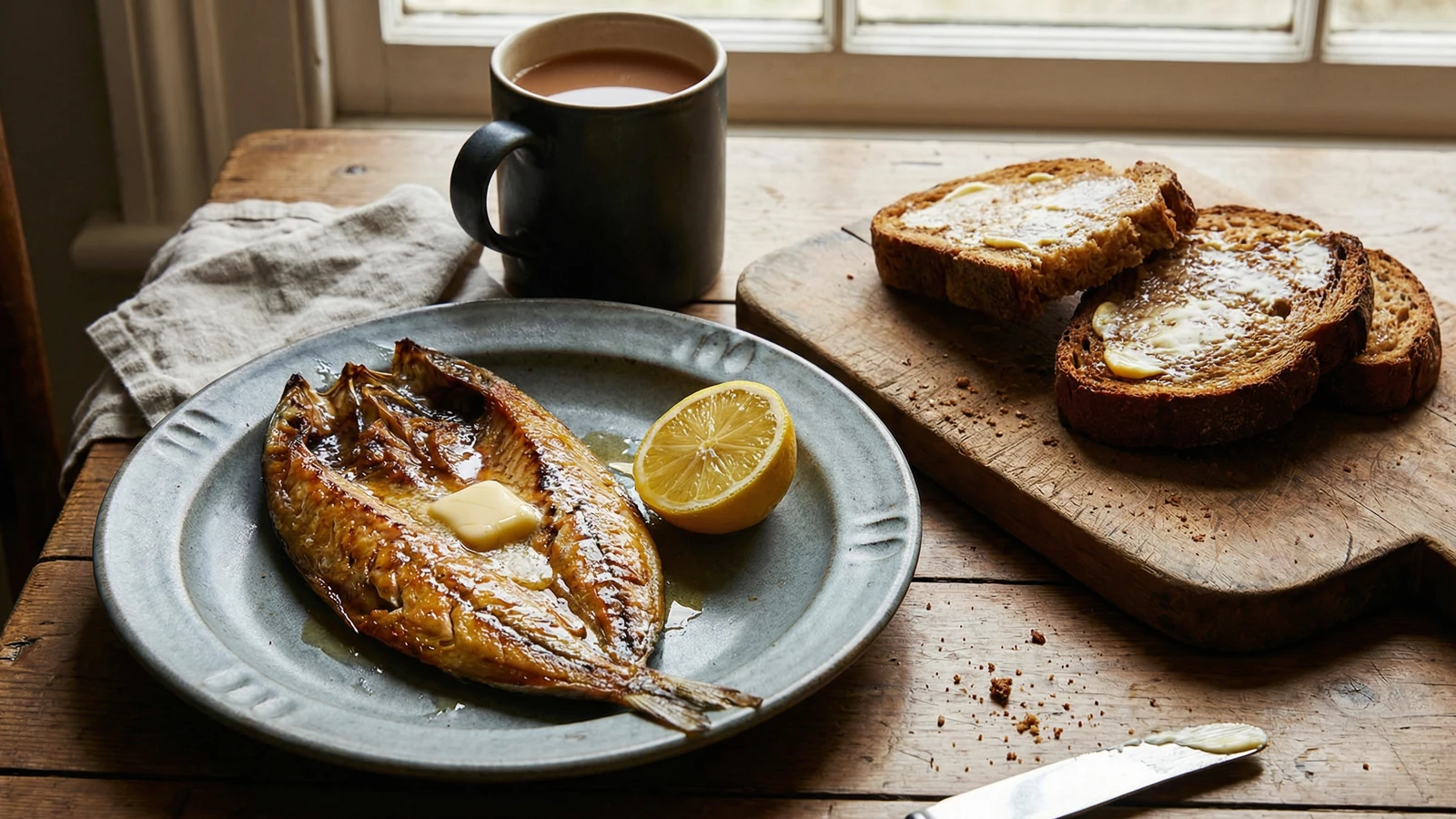 Kippers with Butter and Brown Bread
