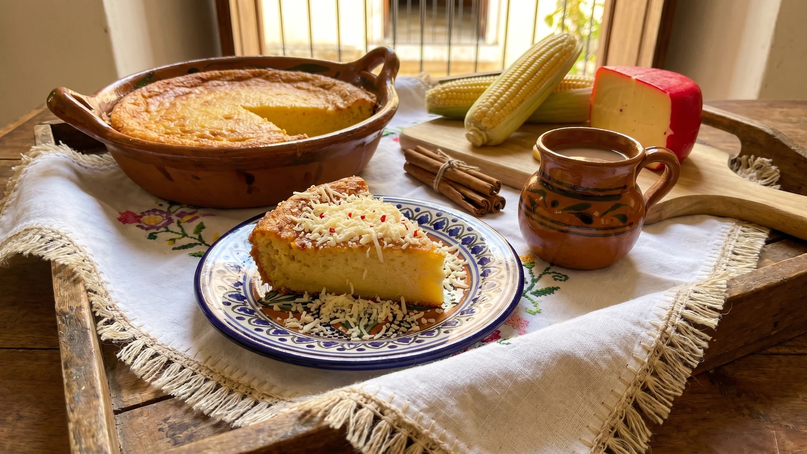 Torta de Elote Yucateca con Queso de Bola