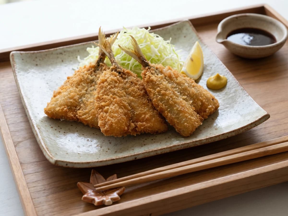 Aji Fry (アジフライ, panko-fried horse mackerel)