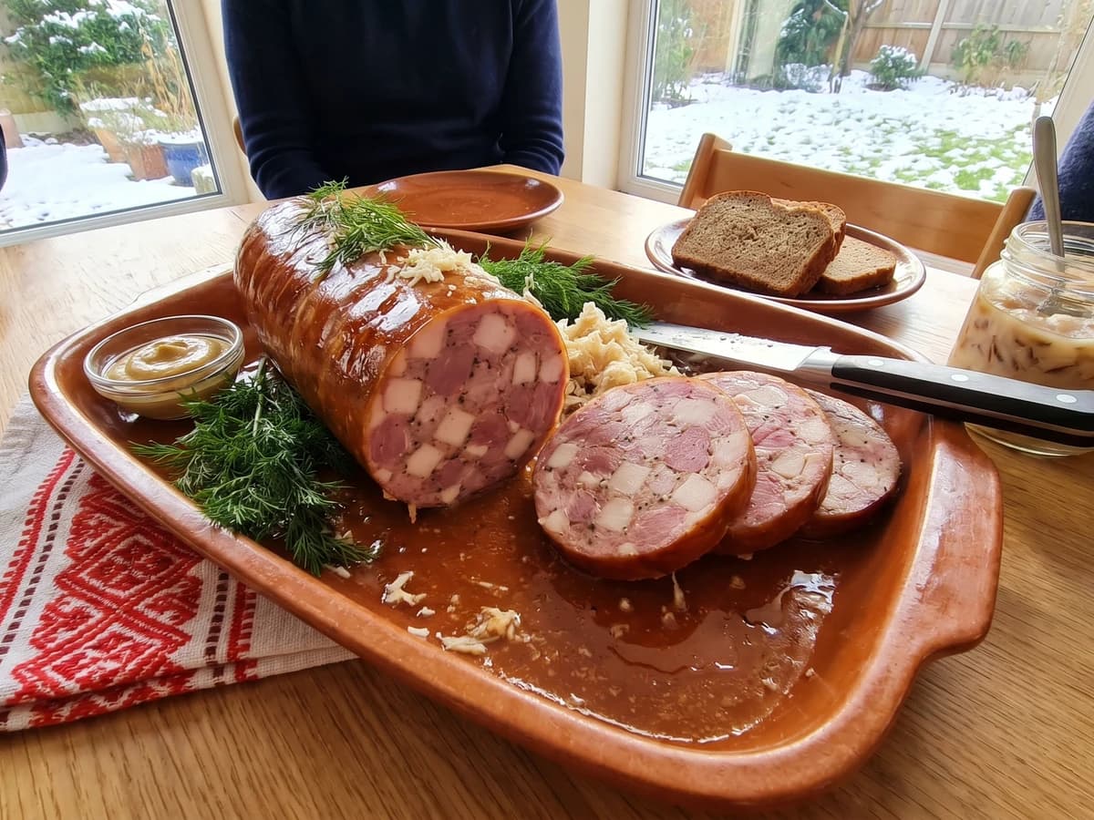 Kendiukh (кендюх, stuffed pork stomach) - Chef Lesia