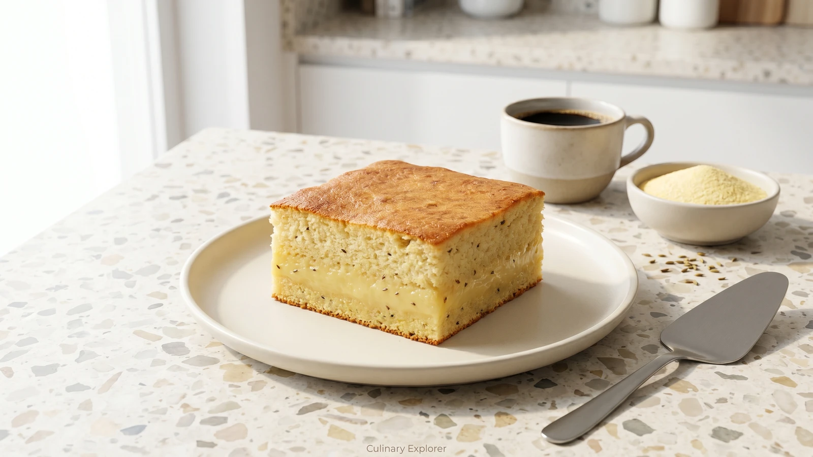 Bolo de Fubá Cremoso com Erva-Doce