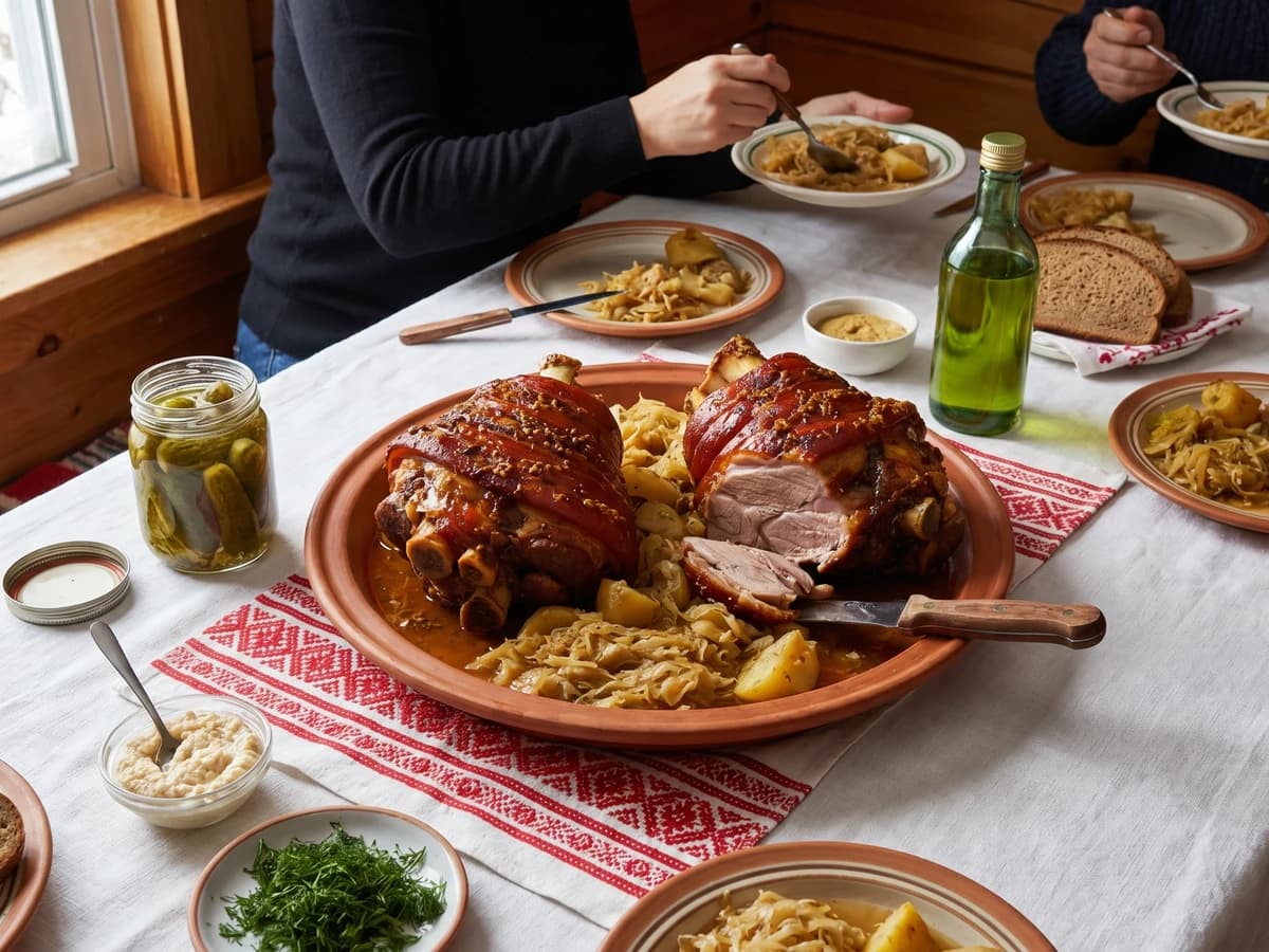 Rulka (рулька, roast pork knuckle) - Chef Lesia