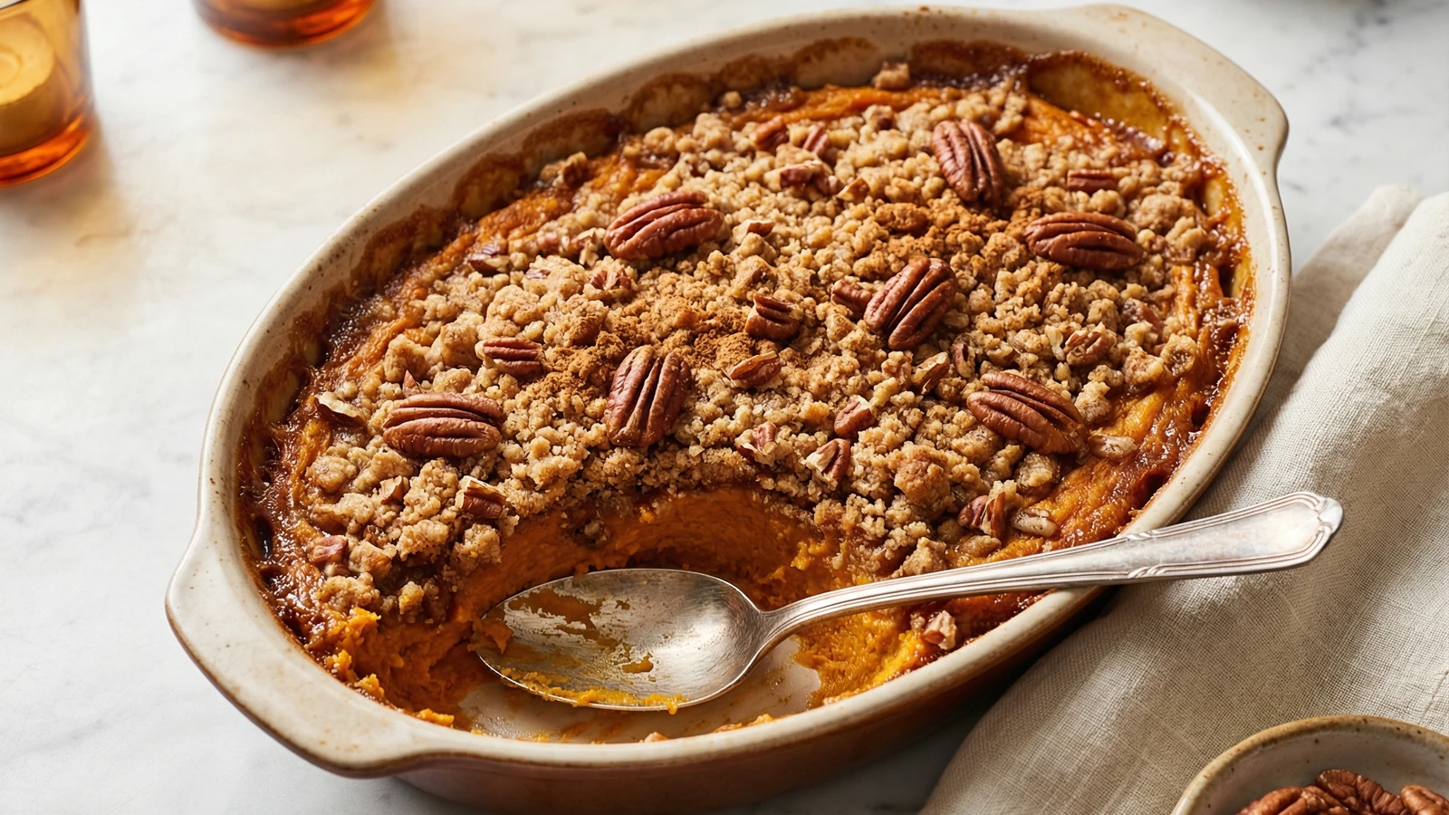 Sweet Potato Casserole with Pecan Streusel