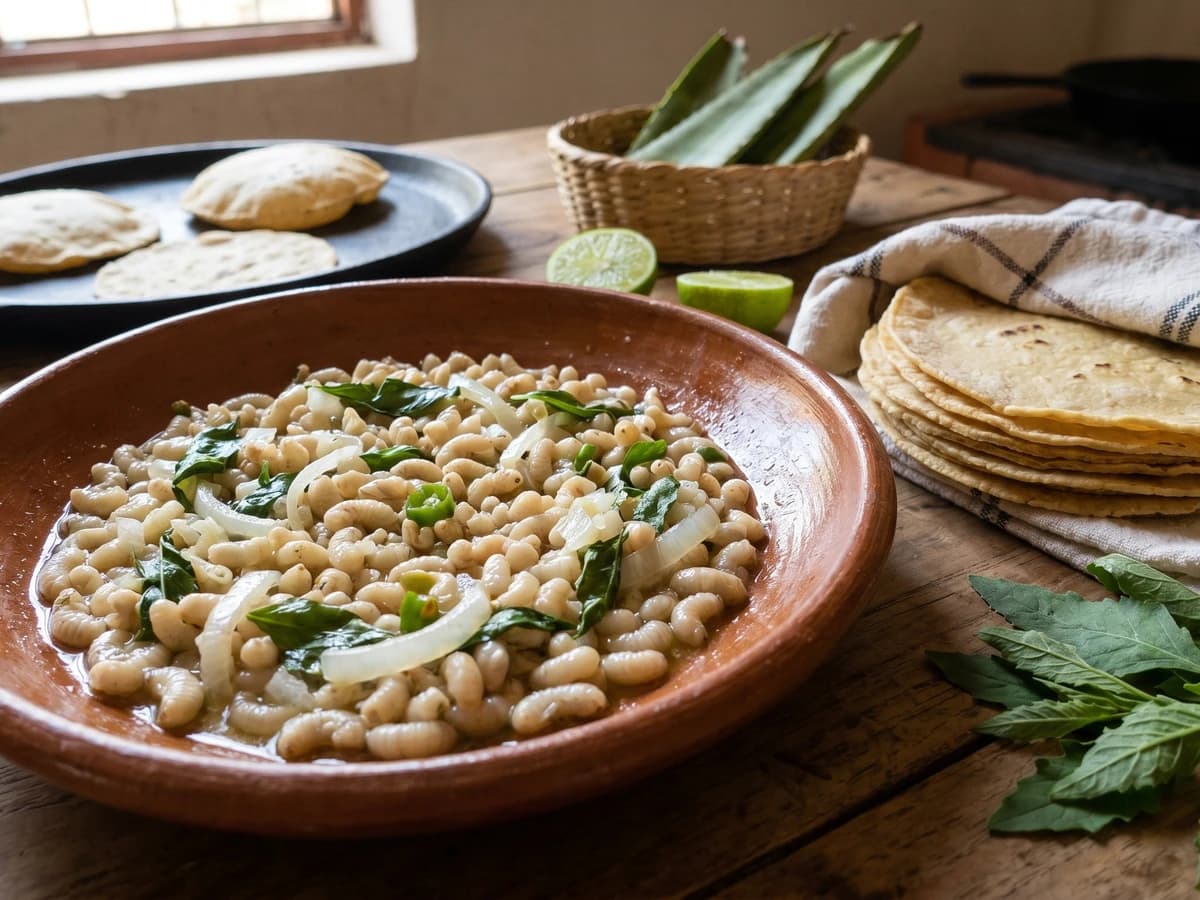 Escamoles a la Mantequilla con Epazote - Chef Lupita