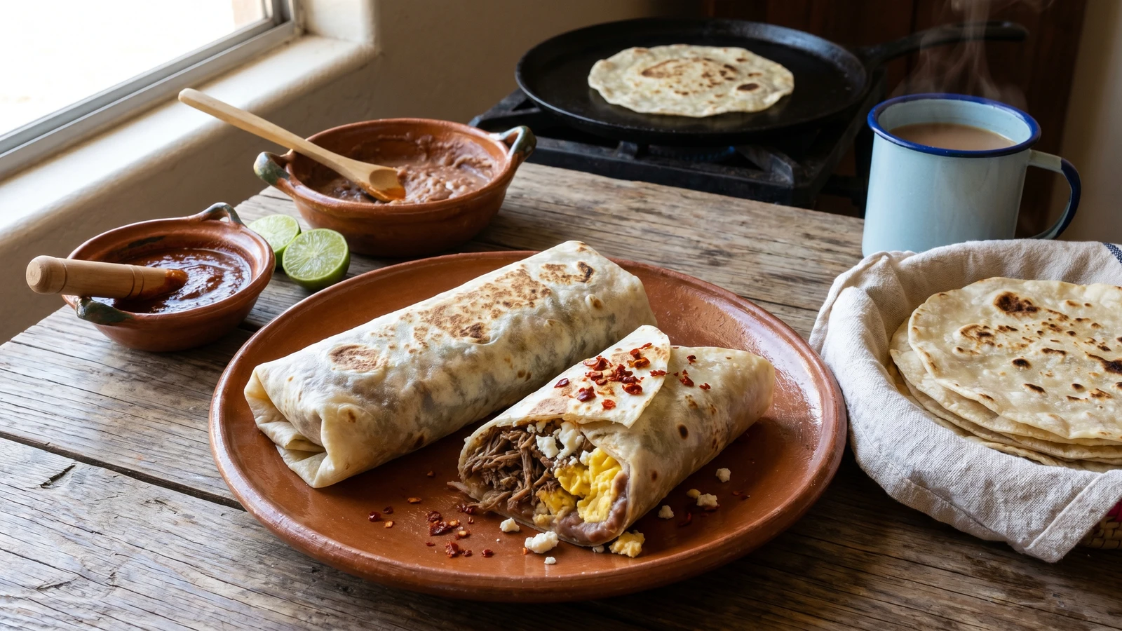 Burrito de Machaca y Huevo Sonorense