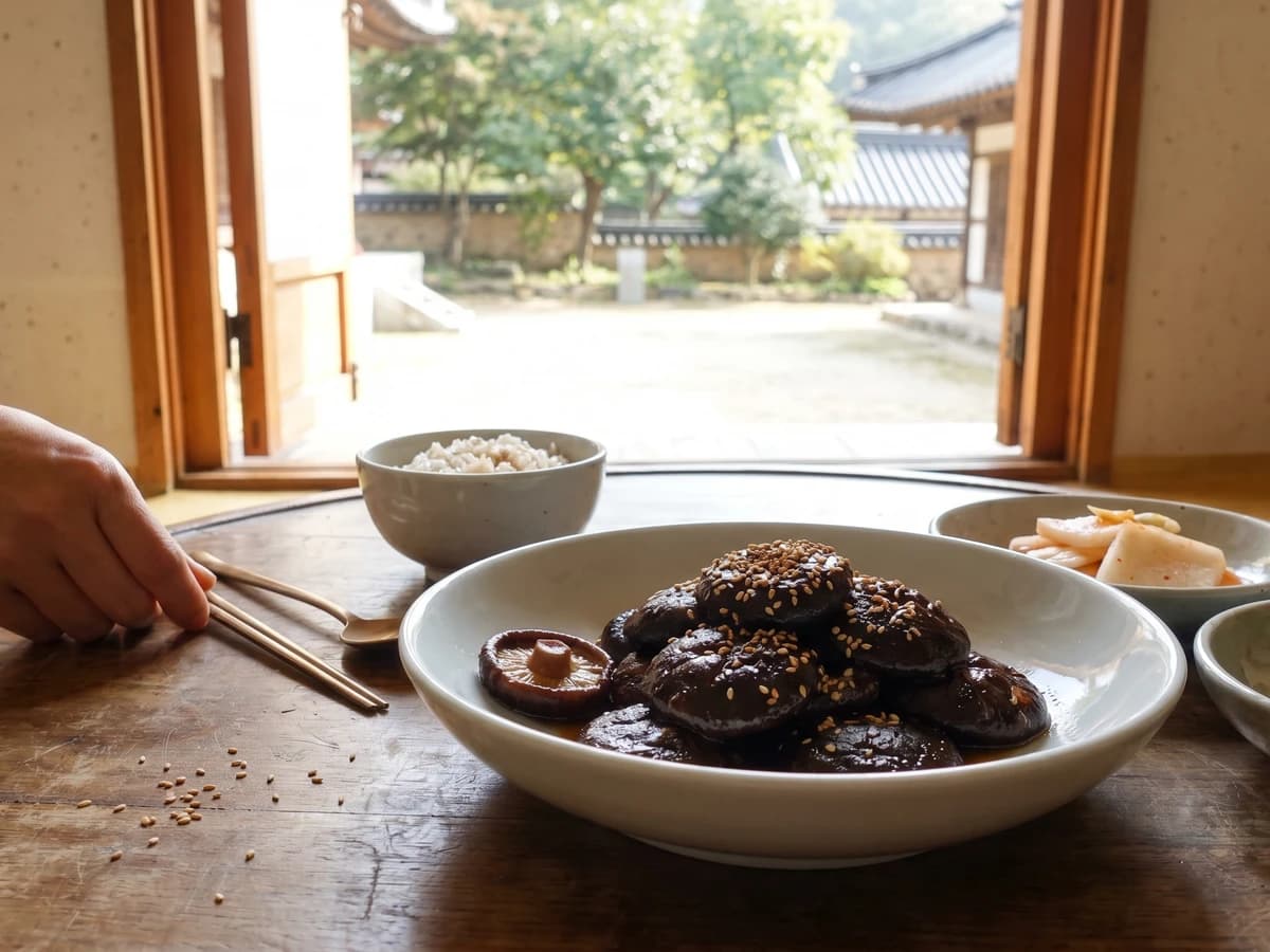 Pyogo-beoseot-jorim (Soy-Braised Shiitake) - Chef Jeong-sun