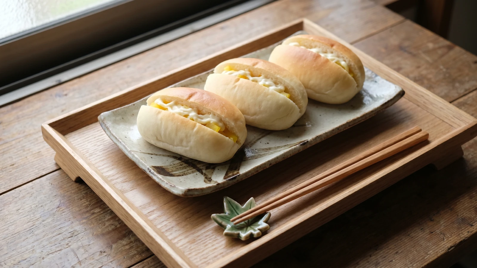 Salada Pan (サラダパン, Shiga Takuan-Mayo Koppepan)