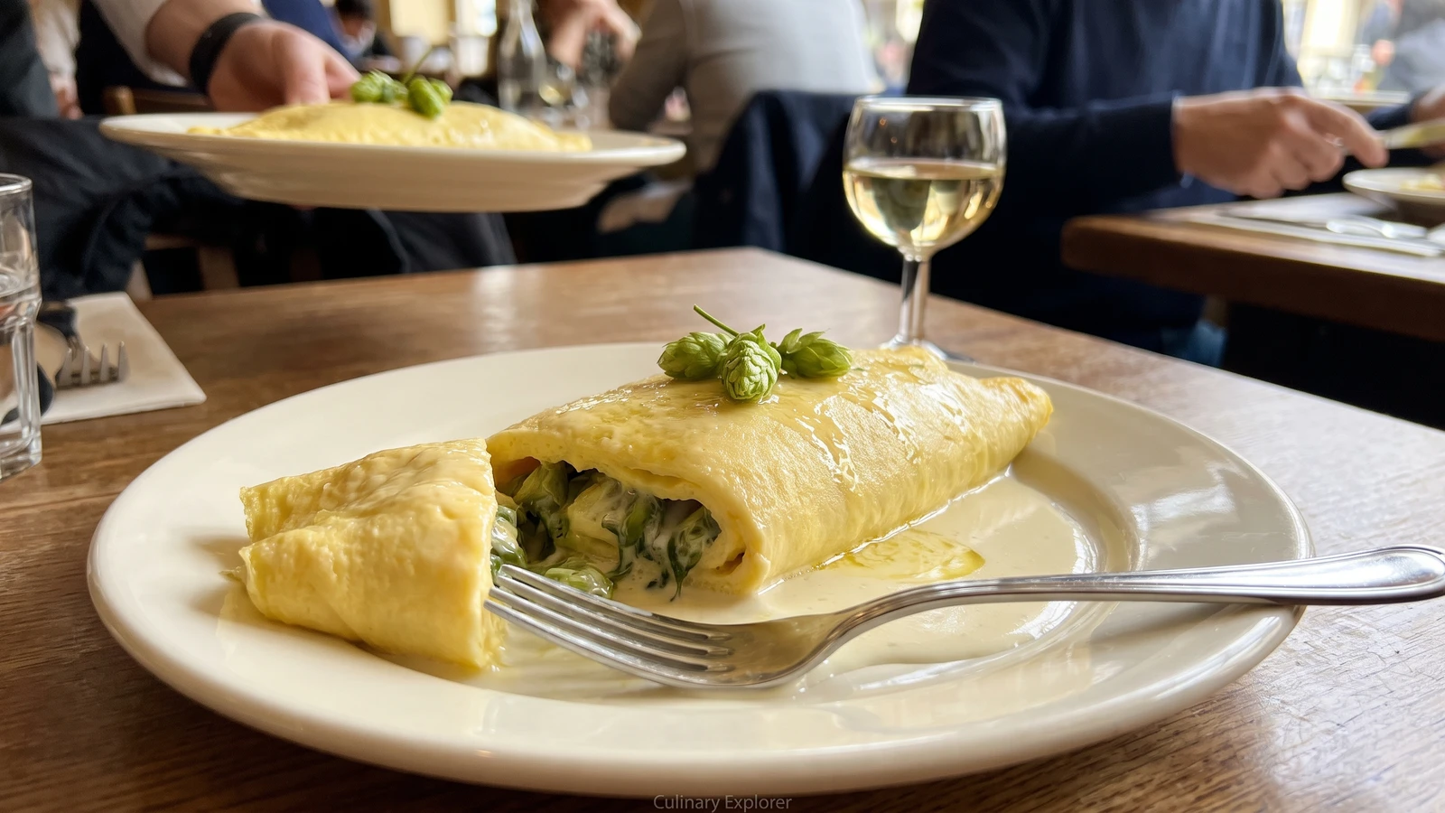 Omelet with Young Shoots of Hops