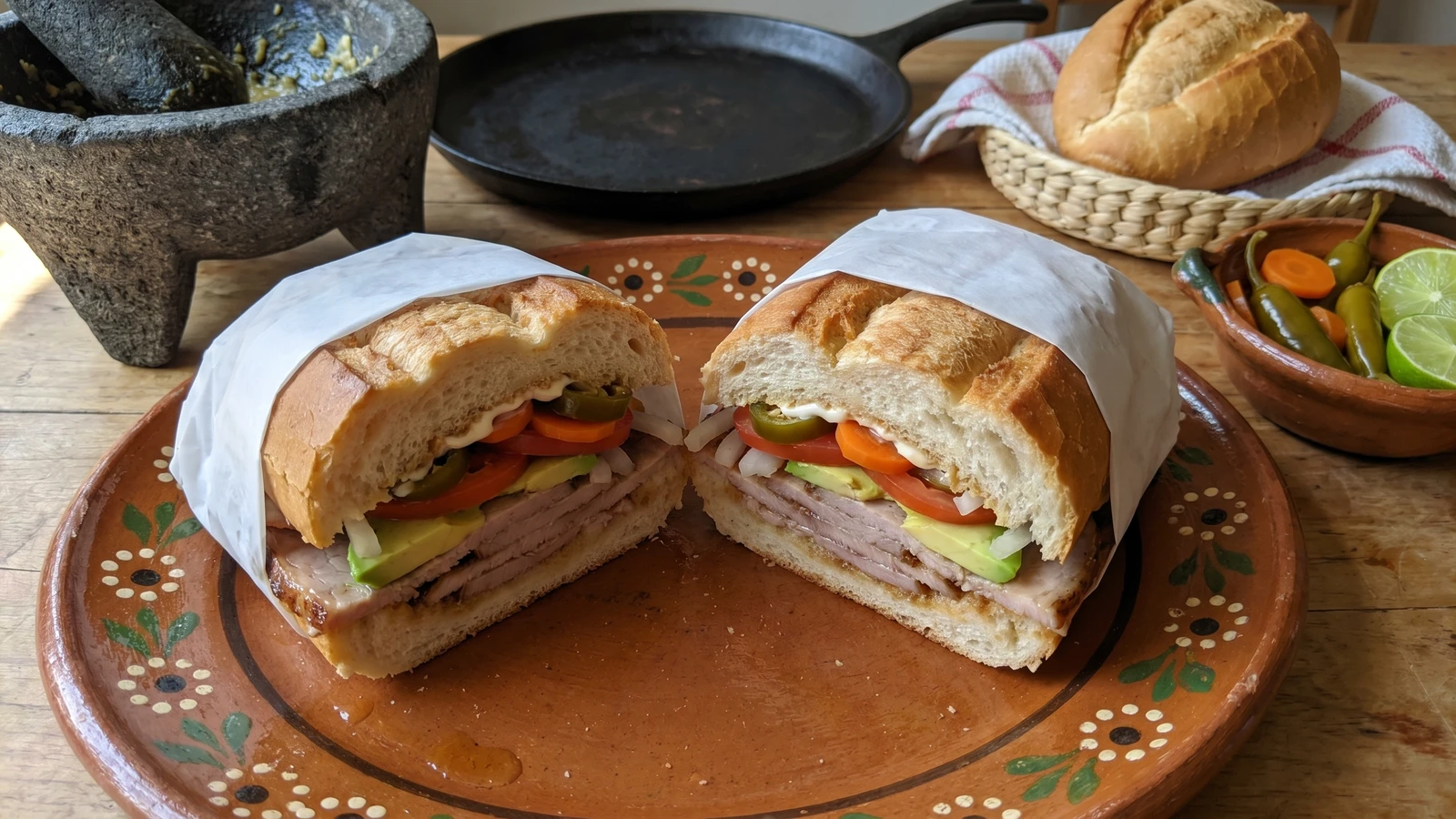 Guadalajara Roast Pork Lonche (Lonche de Pierna)