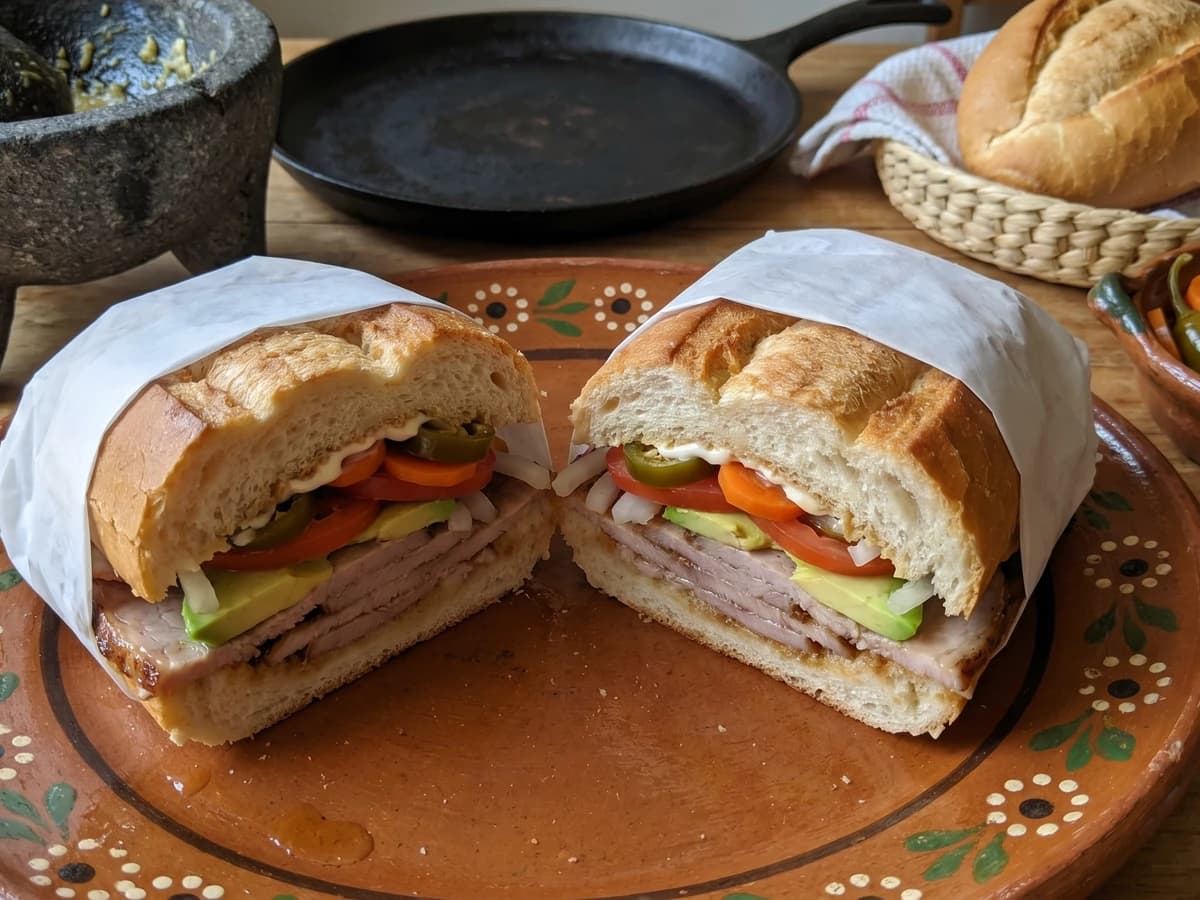 Guadalajara Roast Pork Lonche (Lonche de Pierna) - Chef Lupita