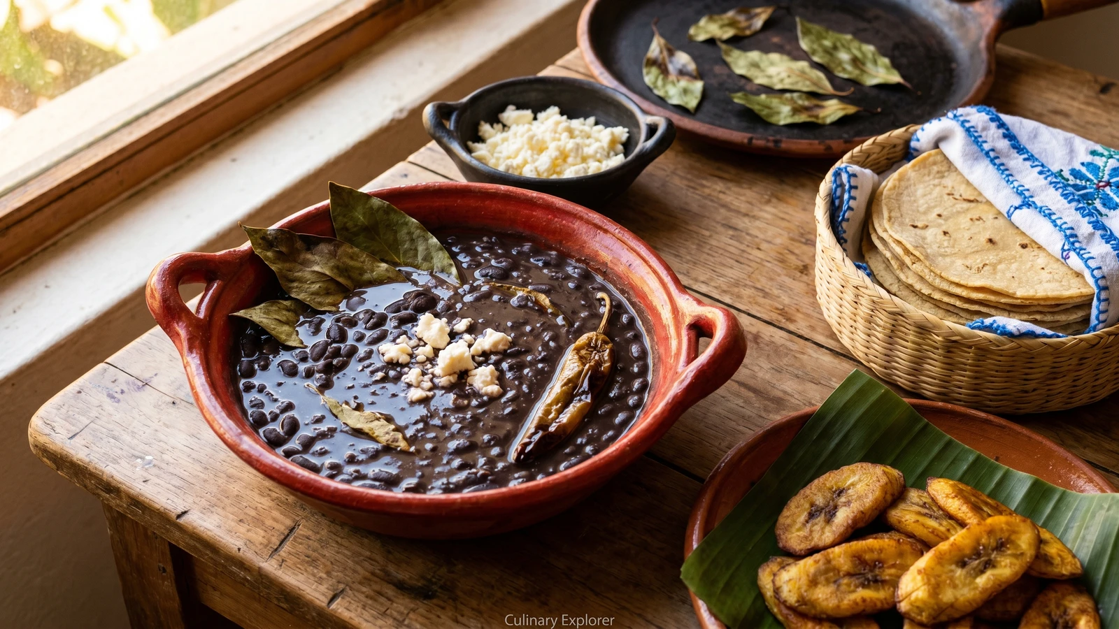Frijoles Negros Oaxaqueños con Hojas de Aguacate
