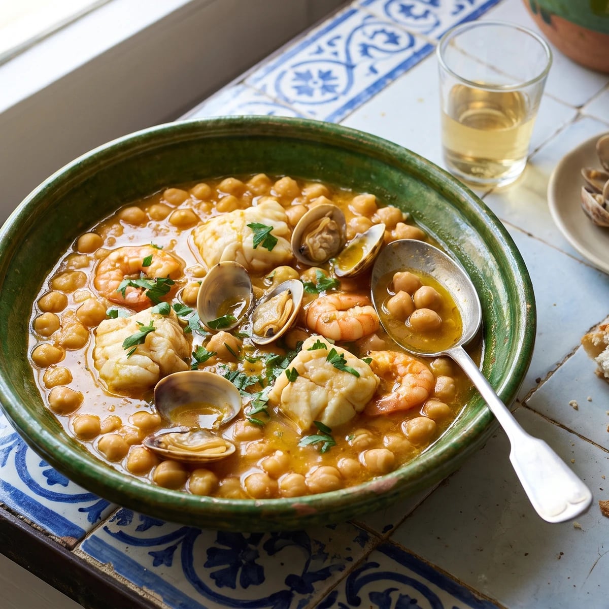 Garbanzos Andaluces con Rape y Almejas