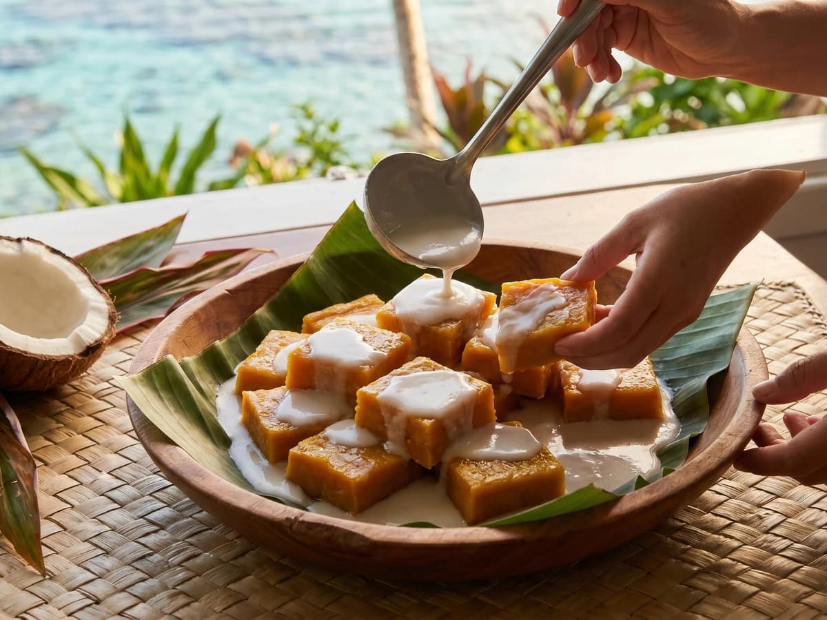 Pumpkin Poke (Cook Islands Pumpkin Pudding) - Chef Makoa