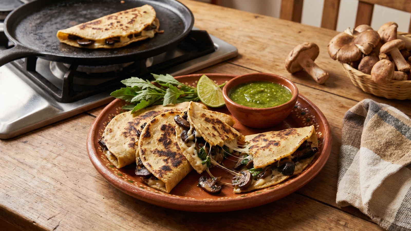 Quesadillas de Hongos Silvestres con Epazote