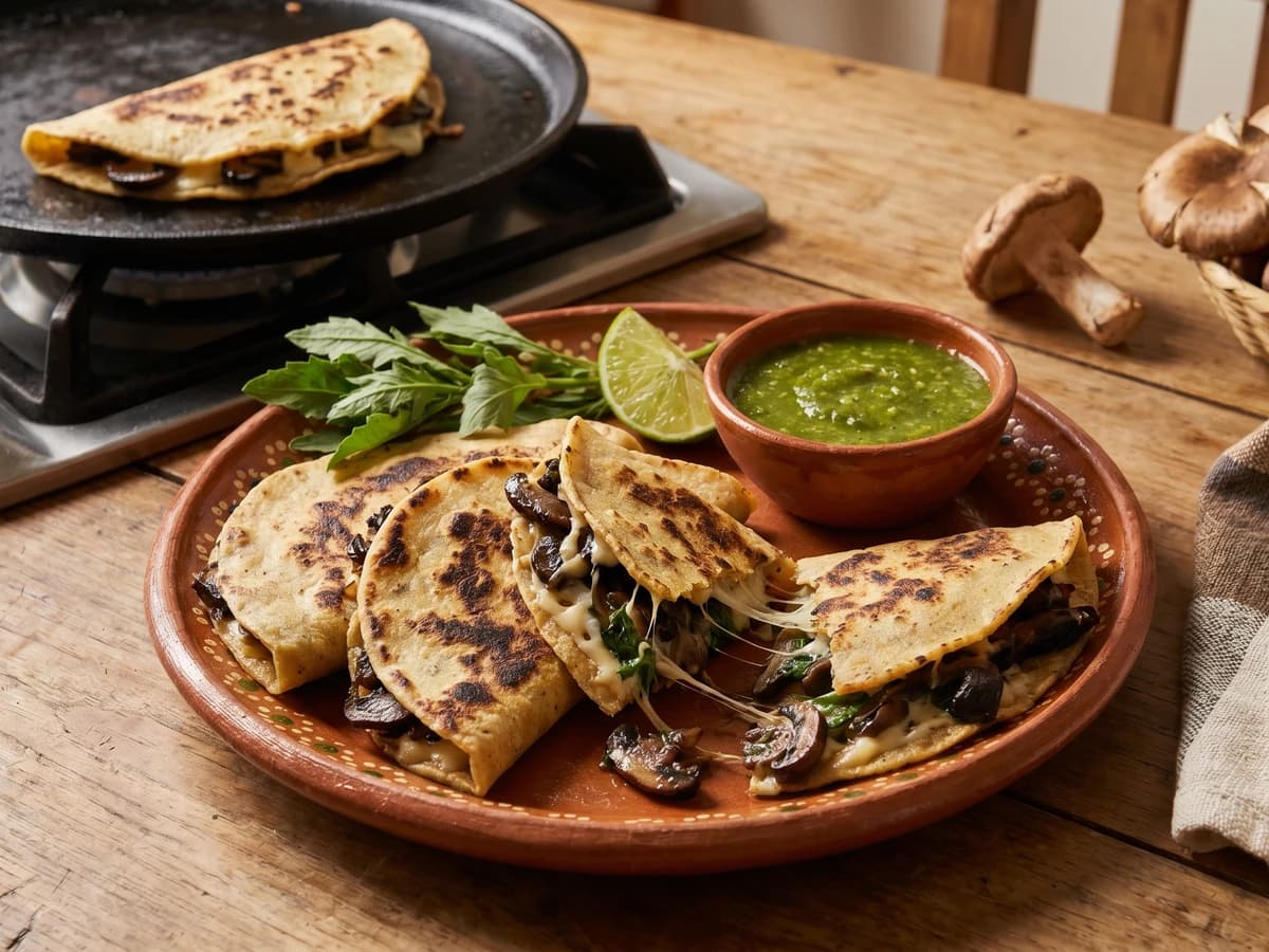 Quesadillas de Hongos Silvestres con Epazote - Chef Lupita