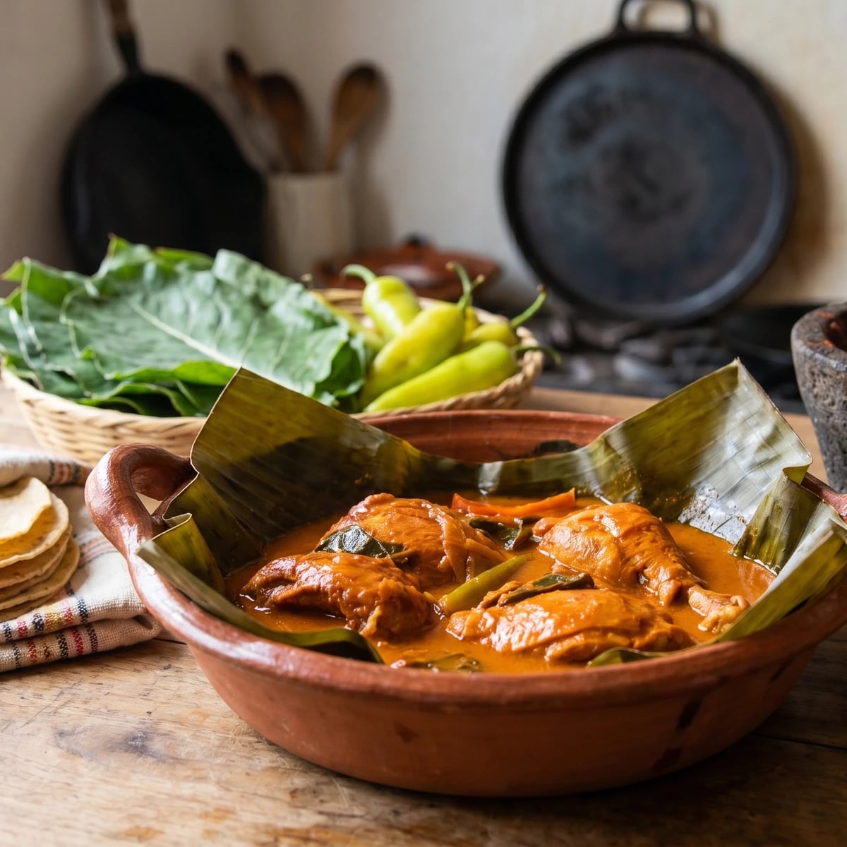 Tabasco Turkey in Banana Leaf (Mone de Pavo)