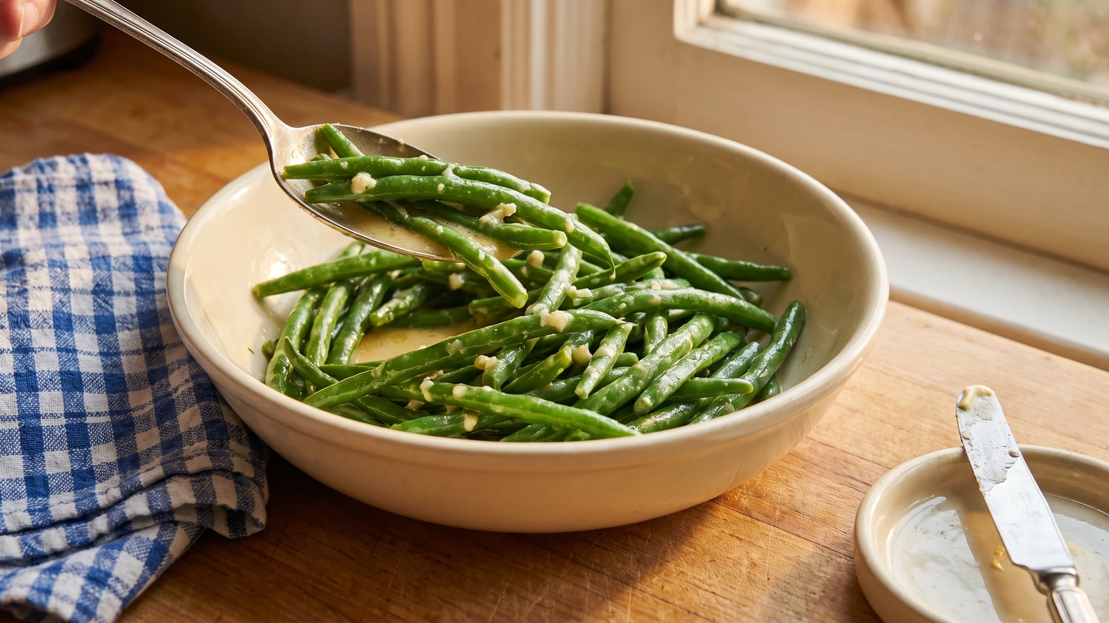 Leason of Green Vegetables With Butter