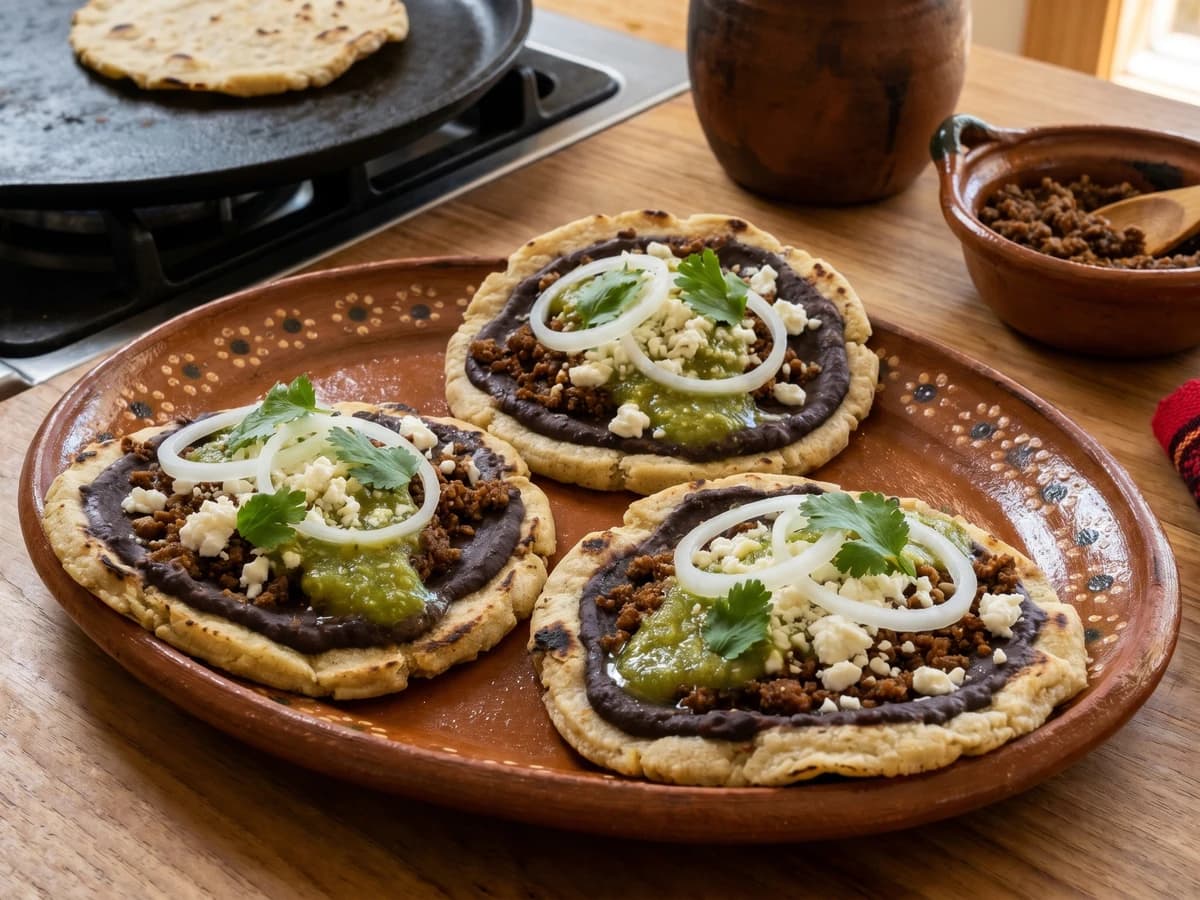 Pellizcadas Oaxaqueñas con Asiento y Frijol Negro - Chef Lupita