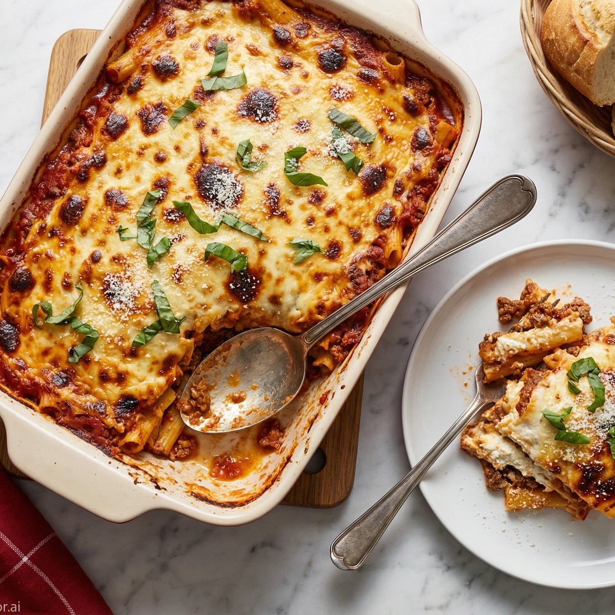 Baked Ziti with Meat Sauce