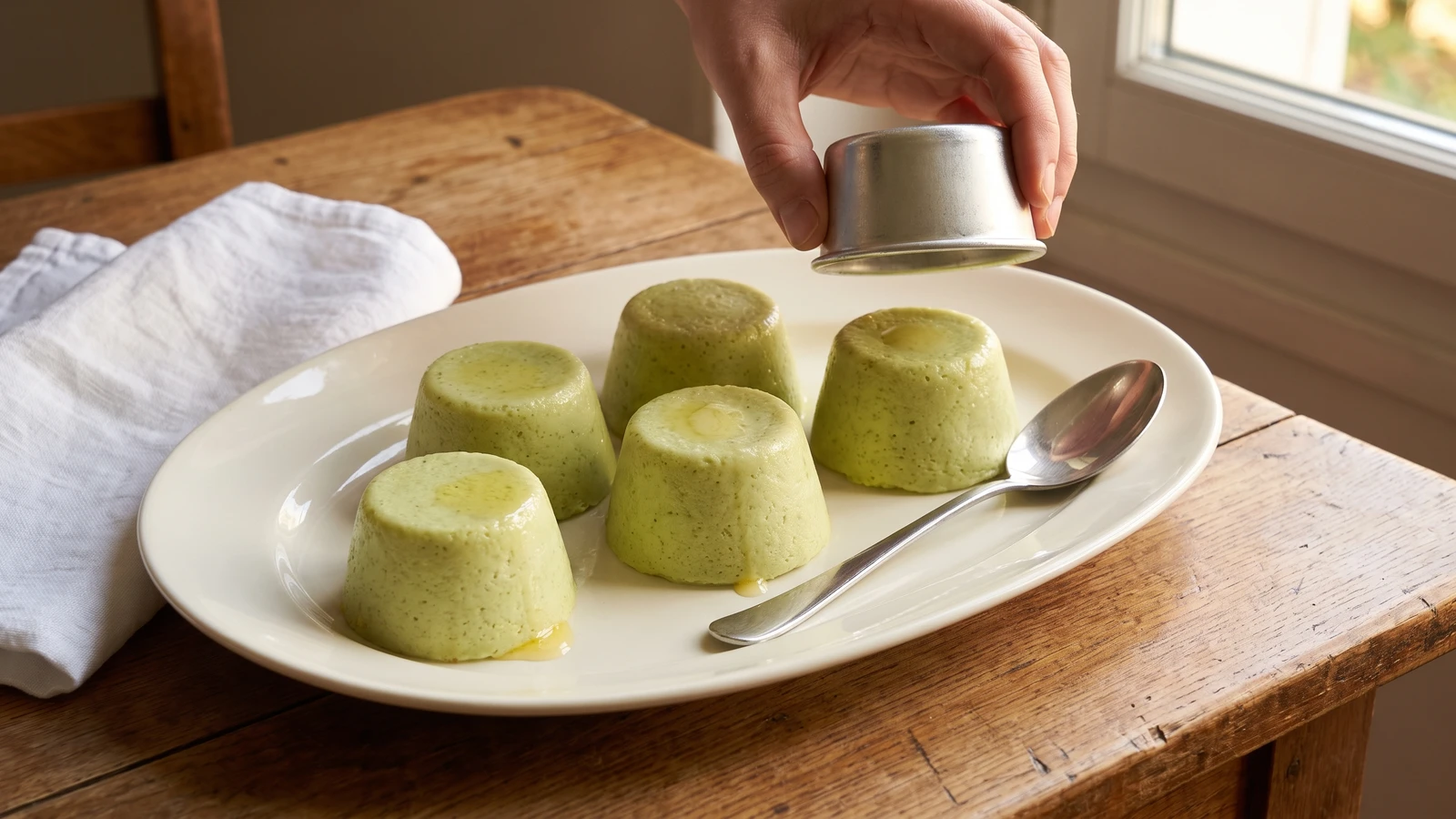 Moulded Pease Purée for Garnish