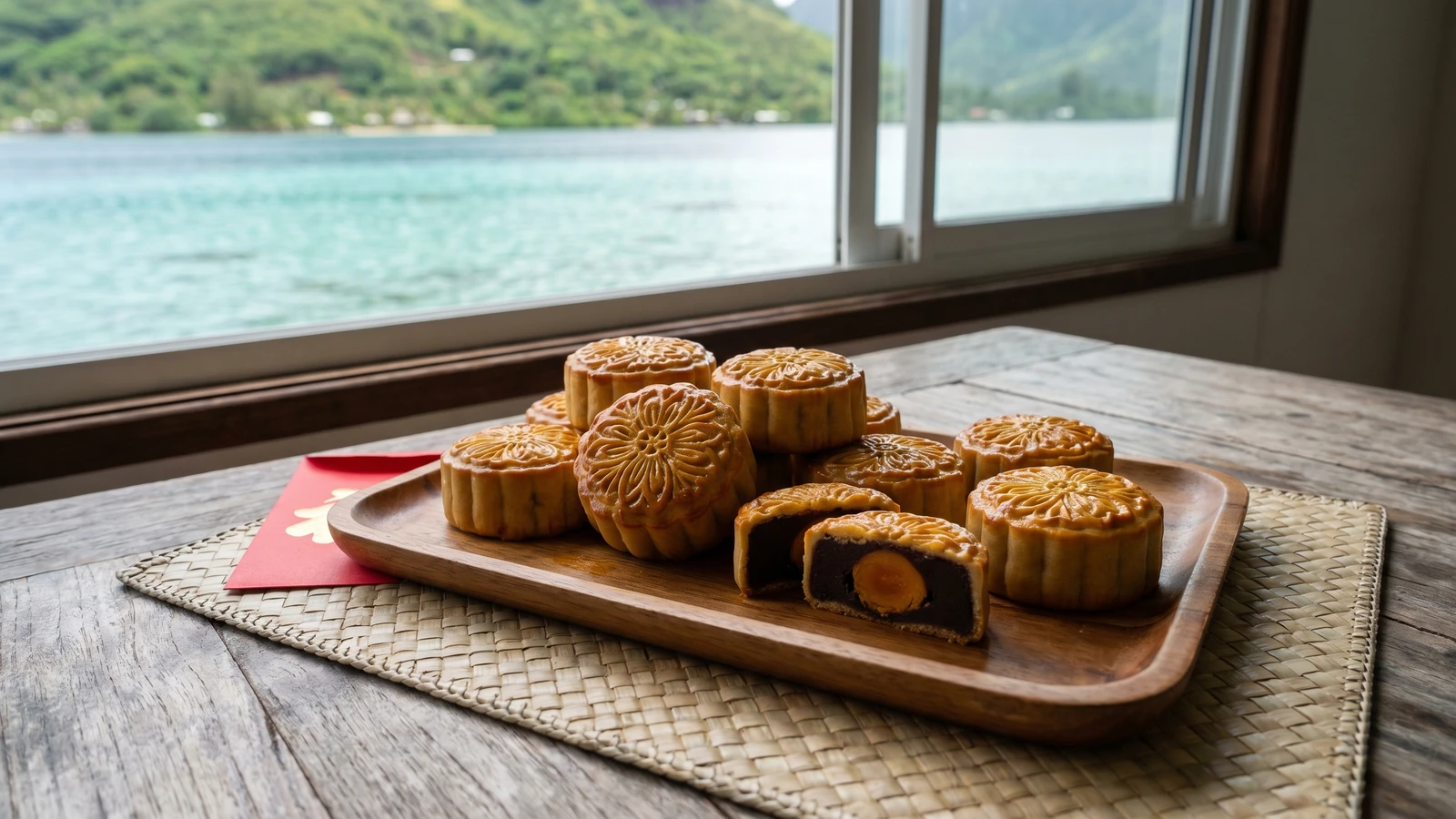 Gâteau de Lune Tahitien (Tahitian Chinese Mooncake)