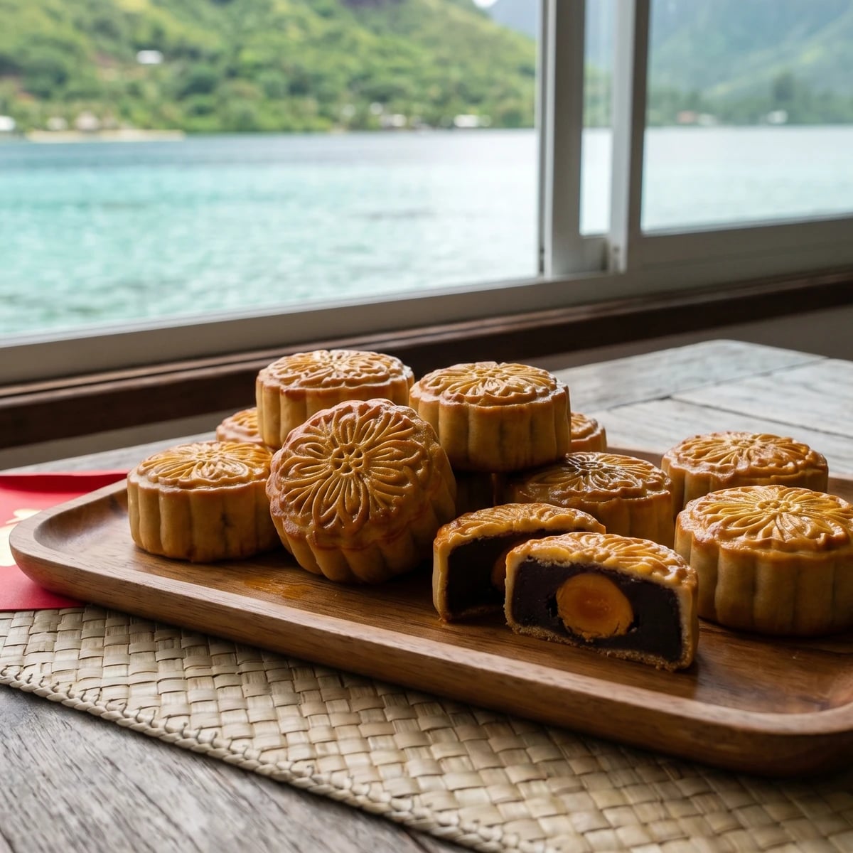 Gâteau de Lune Tahitien (Tahitian Chinese Mooncake)