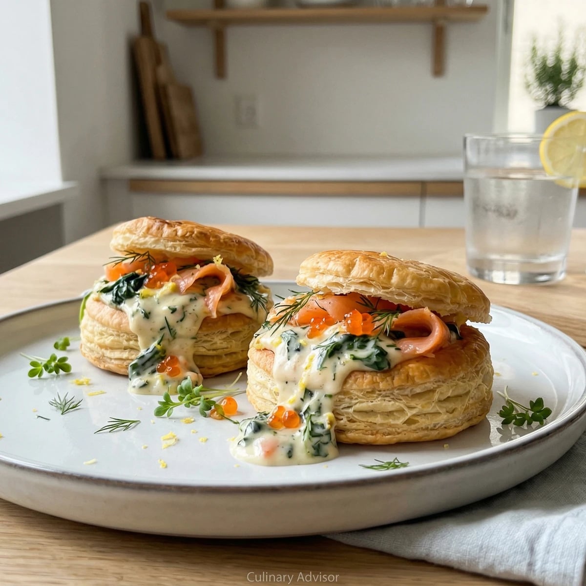 Tarteletter med Roget Laks og Spinat