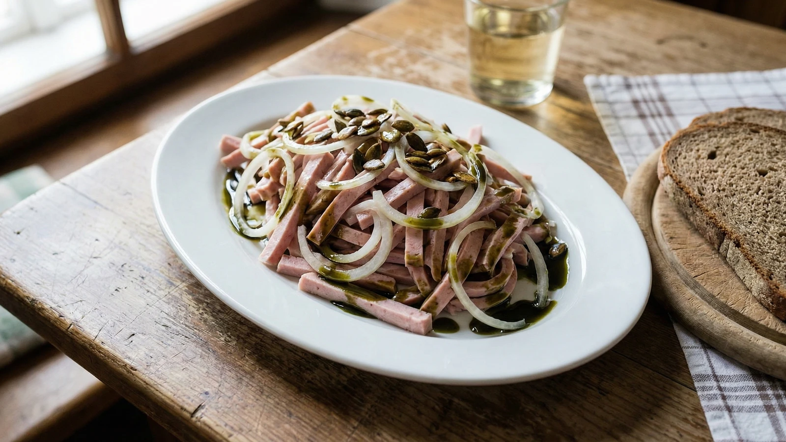 Steirischer Wurstsalat mit Kernöl